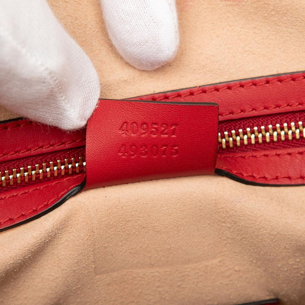 Gucci B Gucci Brown Beige Coated Canvas Fabric Medium GG Supreme Embroidered Satchel Italy