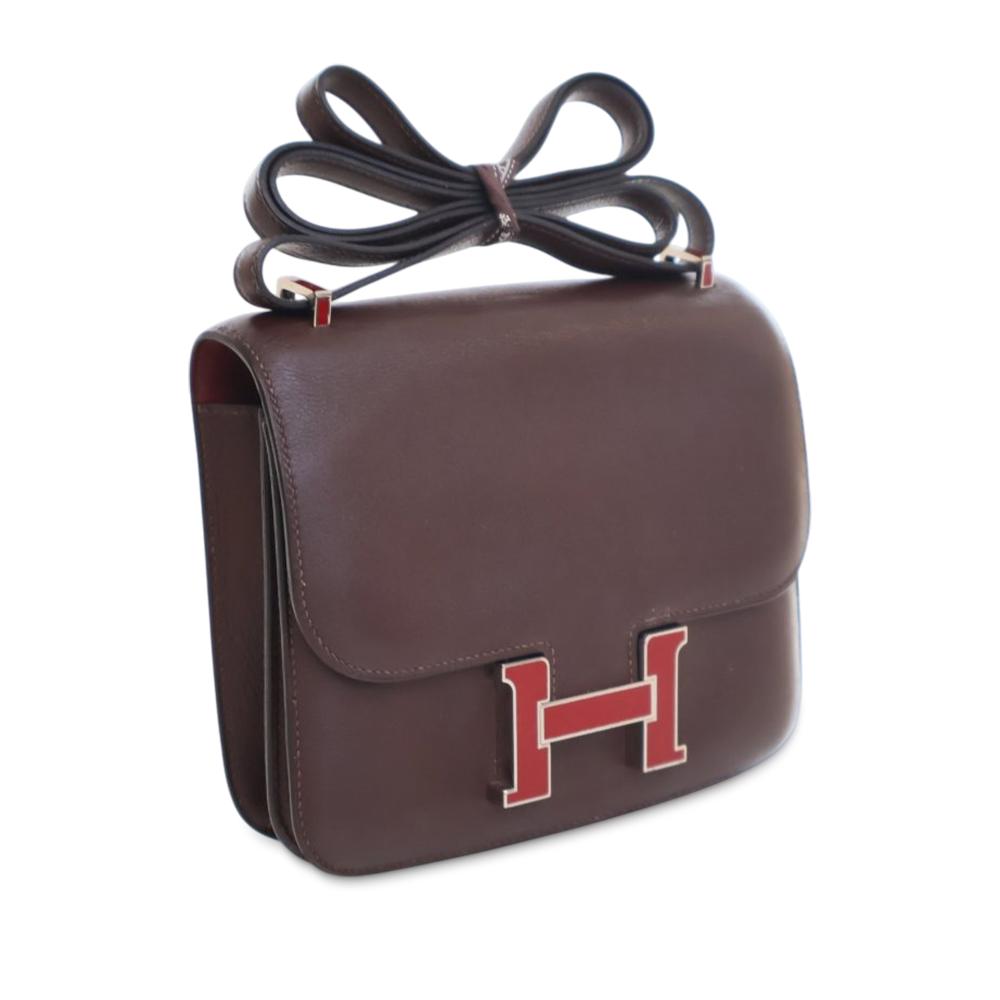 Hermès AB Hermès Red Burgundy Calf Leather Mini Swift Verso Constance 18 France