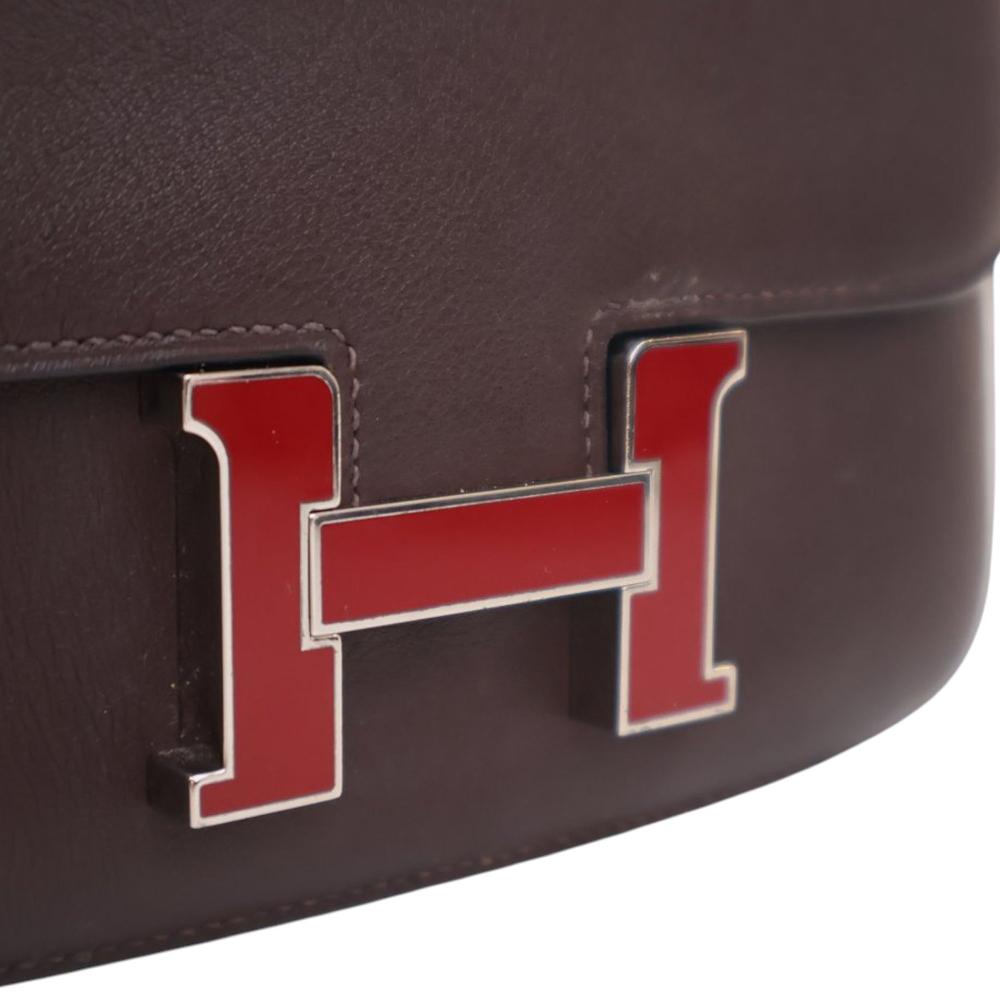 Hermès AB Hermès Red Burgundy Calf Leather Mini Swift Verso Constance 18 France
