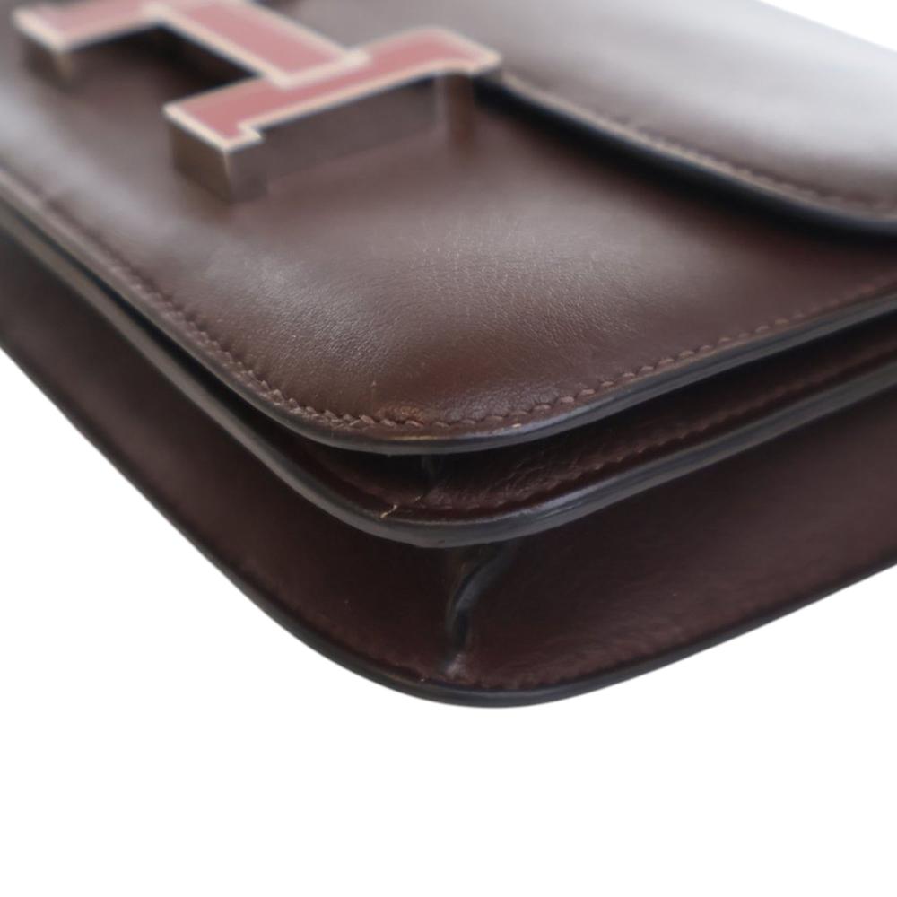 Hermès AB Hermès Red Burgundy Calf Leather Mini Swift Verso Constance 18 France