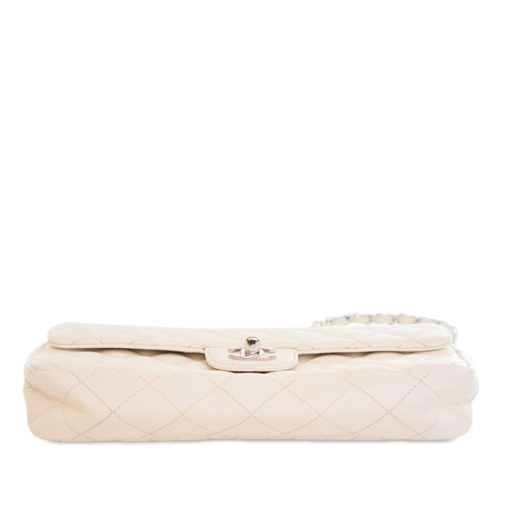 Chanel B Chanel White Caviar Leather Leather Classic Caviar East West Single Flap France