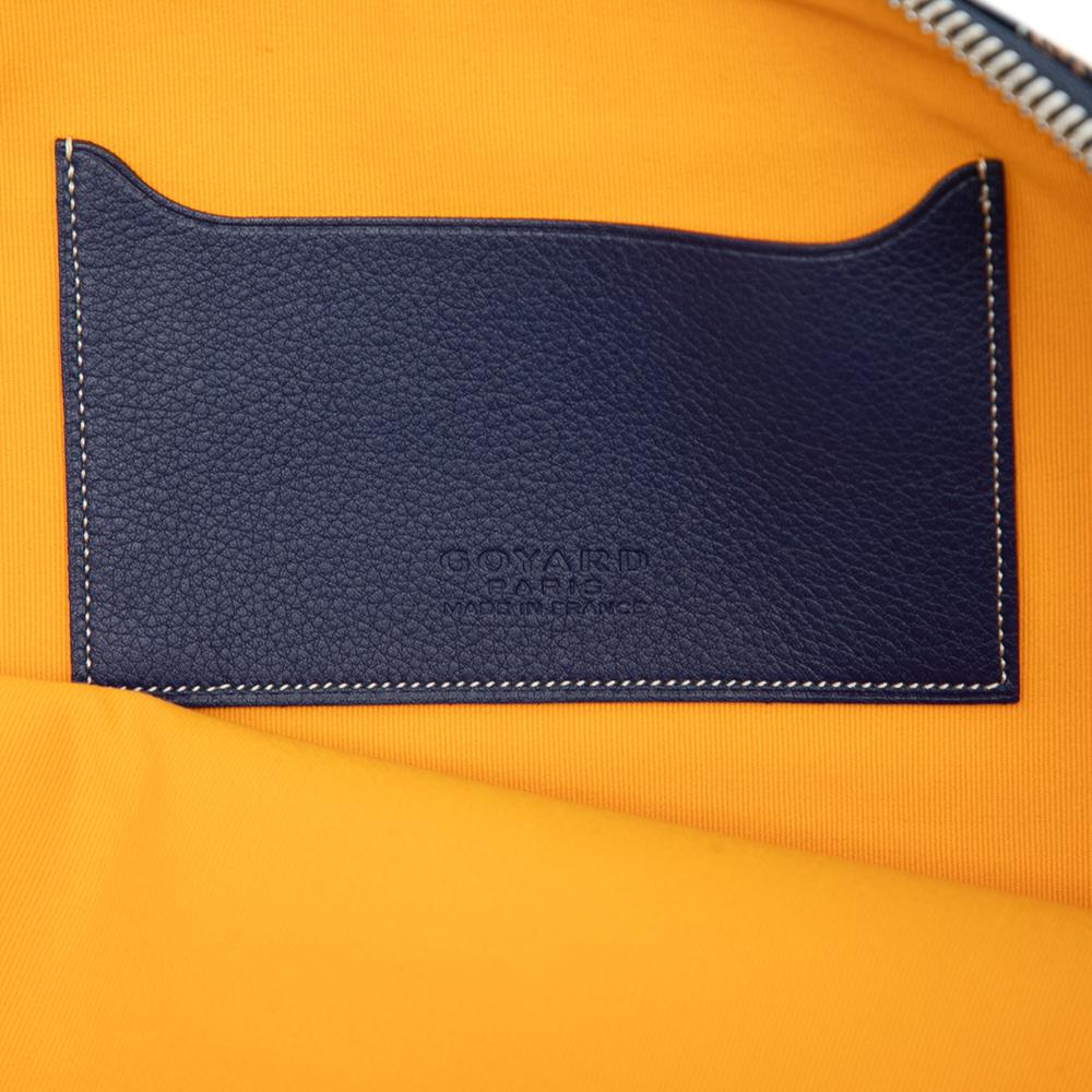 Goyard AB Goyard Blue Navy Coated Canvas Fabric Goyardine Senat GM France