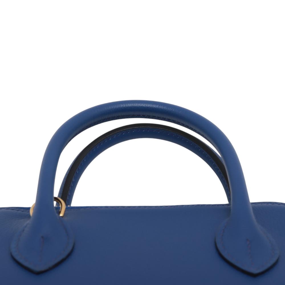 Hermès AB Hermès Blue Calf Leather Evercolor 1923 Bolide 25 France