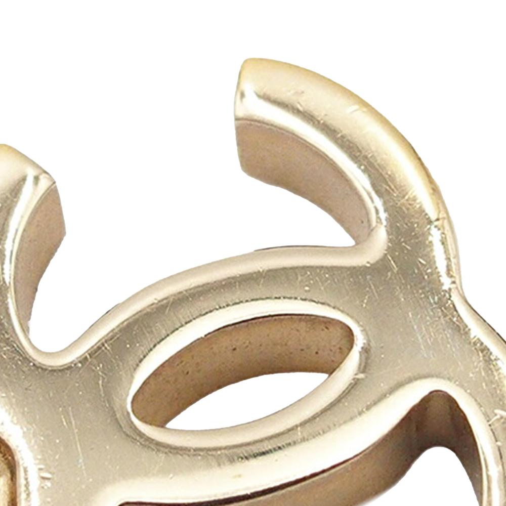 Chanel AB Chanel Gold with Pink Gold Plated Metal CC Rhinestone Pendant Necklace Italy