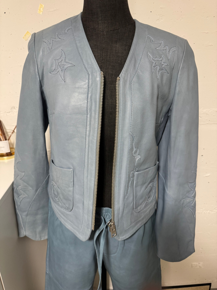 Zadig & Voltaire Hellblauer Leder-Overall