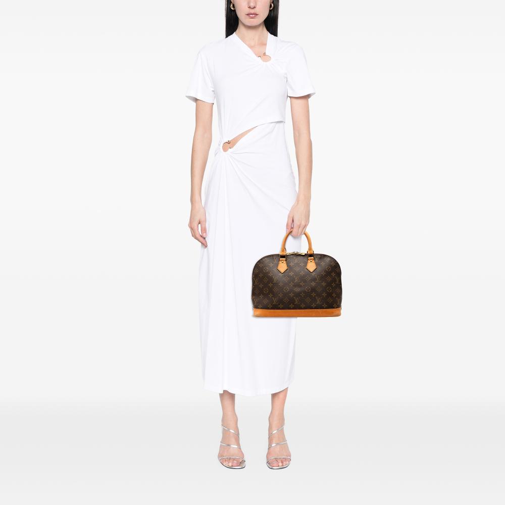 Louis Vuitton B Louis Vuitton Brown Monogram Canvas Fabric Monogram Alma PM France