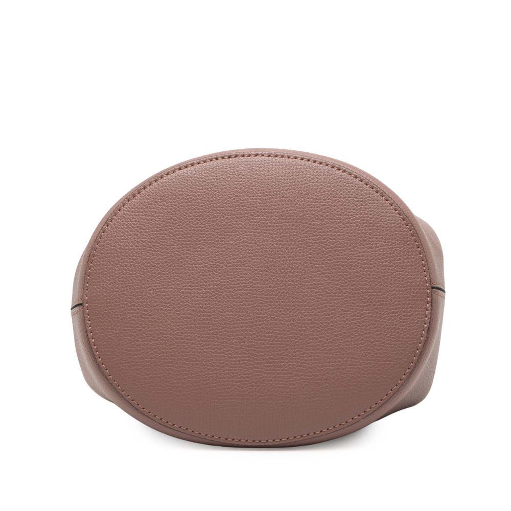 Burberry B Burberry Pink Rose Gold Calf Leather Lorne Bucket Bag Italy