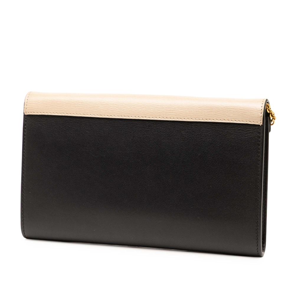 Celine AB Celine Black with Multi Calf Leather Tricolor Pocket Envelope Wallet On Chain Italy