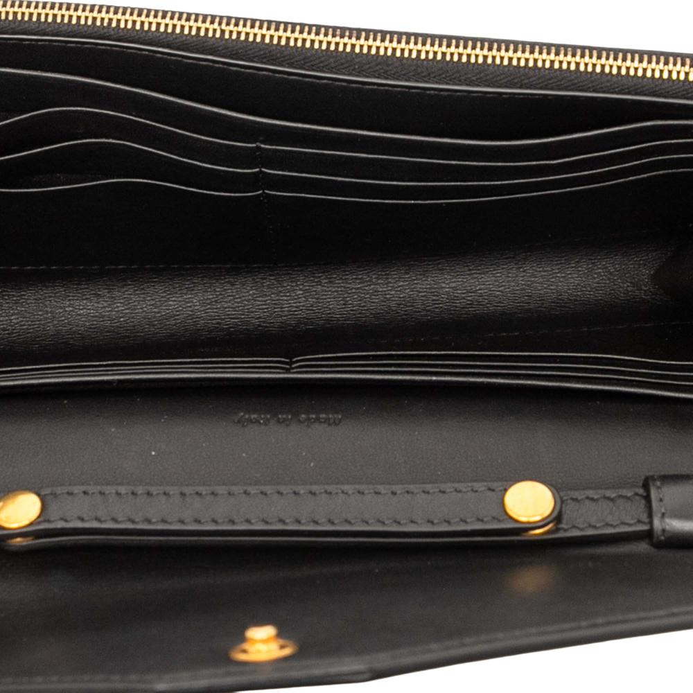 Celine AB Celine Black with Multi Calf Leather Tricolor Pocket Envelope Wallet On Chain Italy