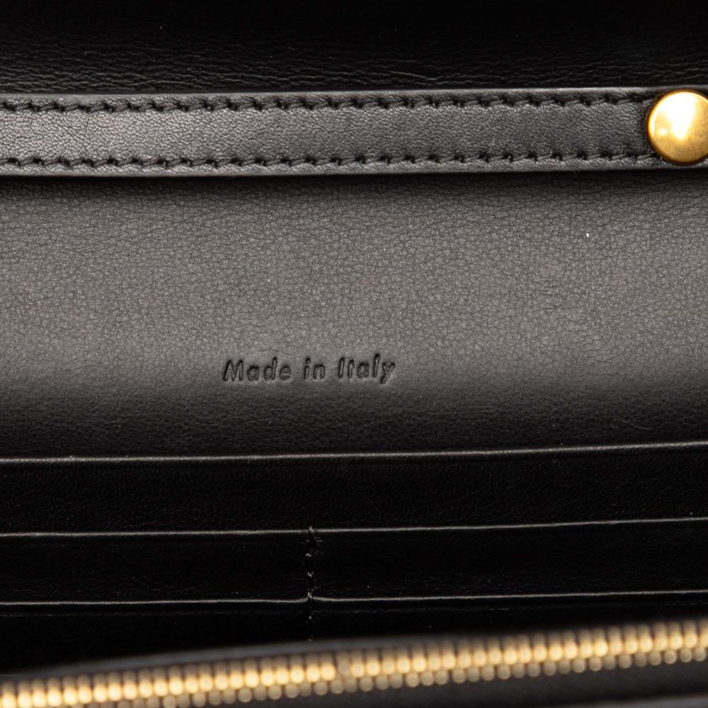 Celine AB Celine Black with Multi Calf Leather Tricolor Pocket Envelope Wallet On Chain Italy
