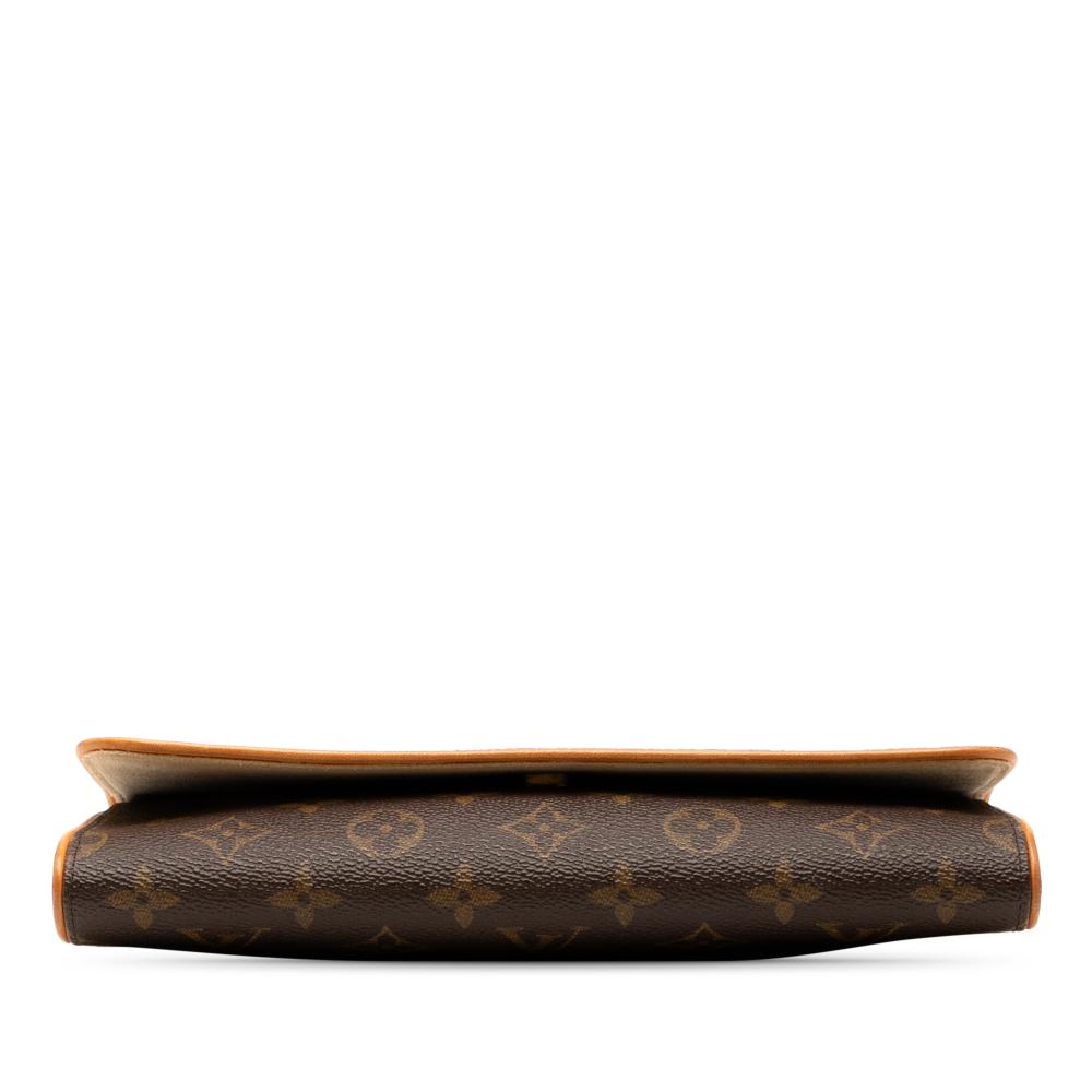 Louis Vuitton B Louis Vuitton Brown Monogram Canvas Fabric Monogram Pochette Twin GM France
