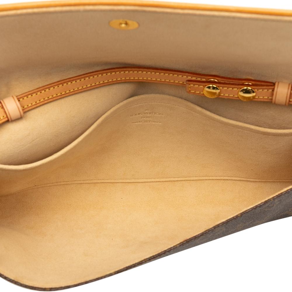 Louis Vuitton B Louis Vuitton Brown Monogram Canvas Fabric Monogram Pochette Twin GM France