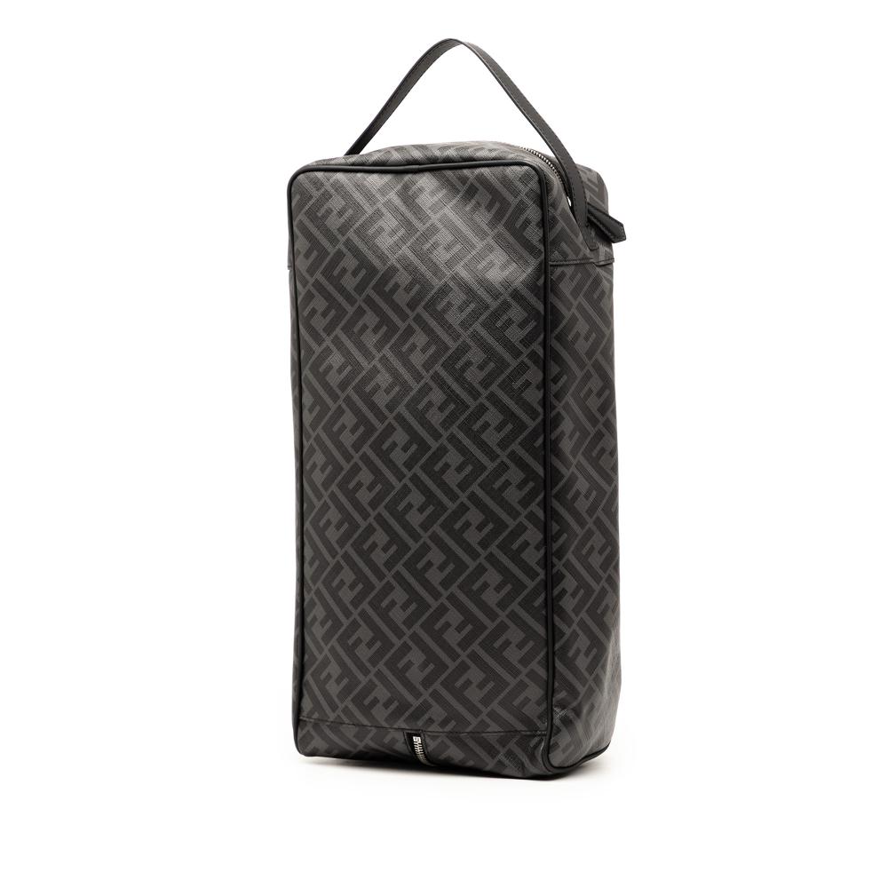 Fendi AB Fendi Gray Coated Canvas Fabric Zucca Shoe Case Italy