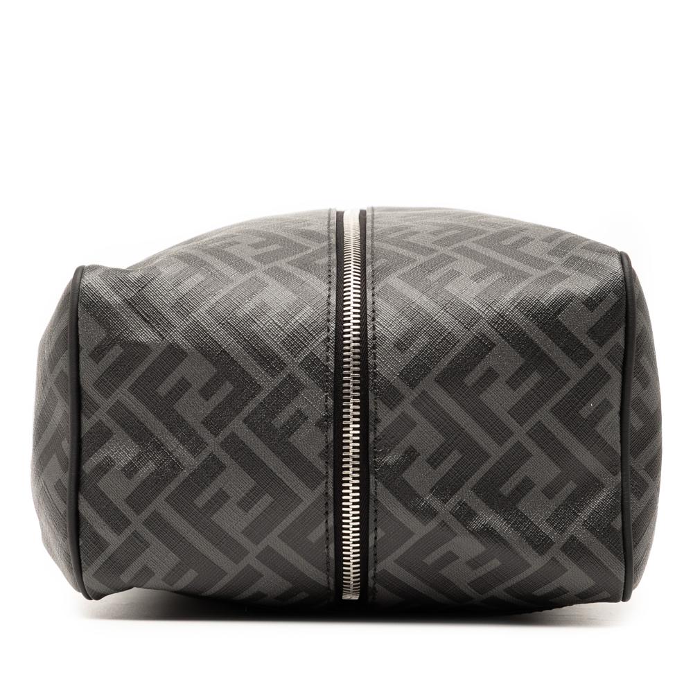 Fendi AB Fendi Gray Coated Canvas Fabric Zucca Shoe Case Italy