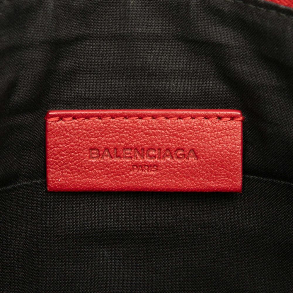 Balenciaga AB Balenciaga Red Calf Leather Veau Motocross Classic Metallic Edge Clutch Italy