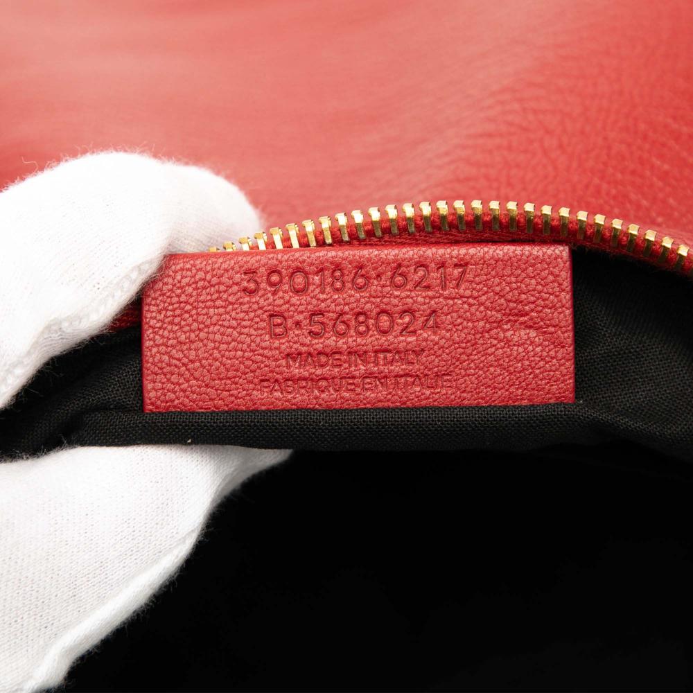 Balenciaga AB Balenciaga Red Calf Leather Veau Motocross Classic Metallic Edge Clutch Italy