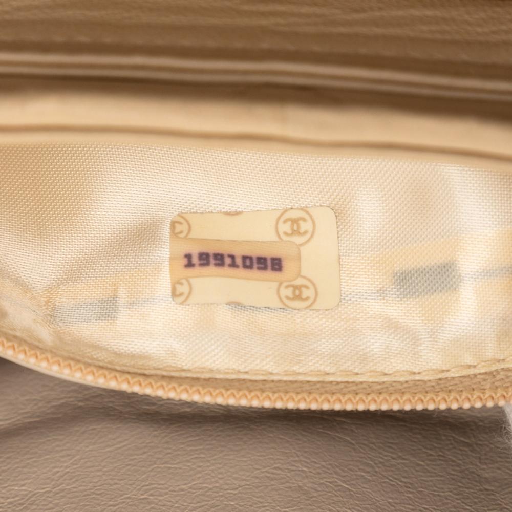 Chanel B Chanel Brown Beige Lambskin Leather Leather CC Quilted Lambskin Tassel Chain Vanity Bag Italy