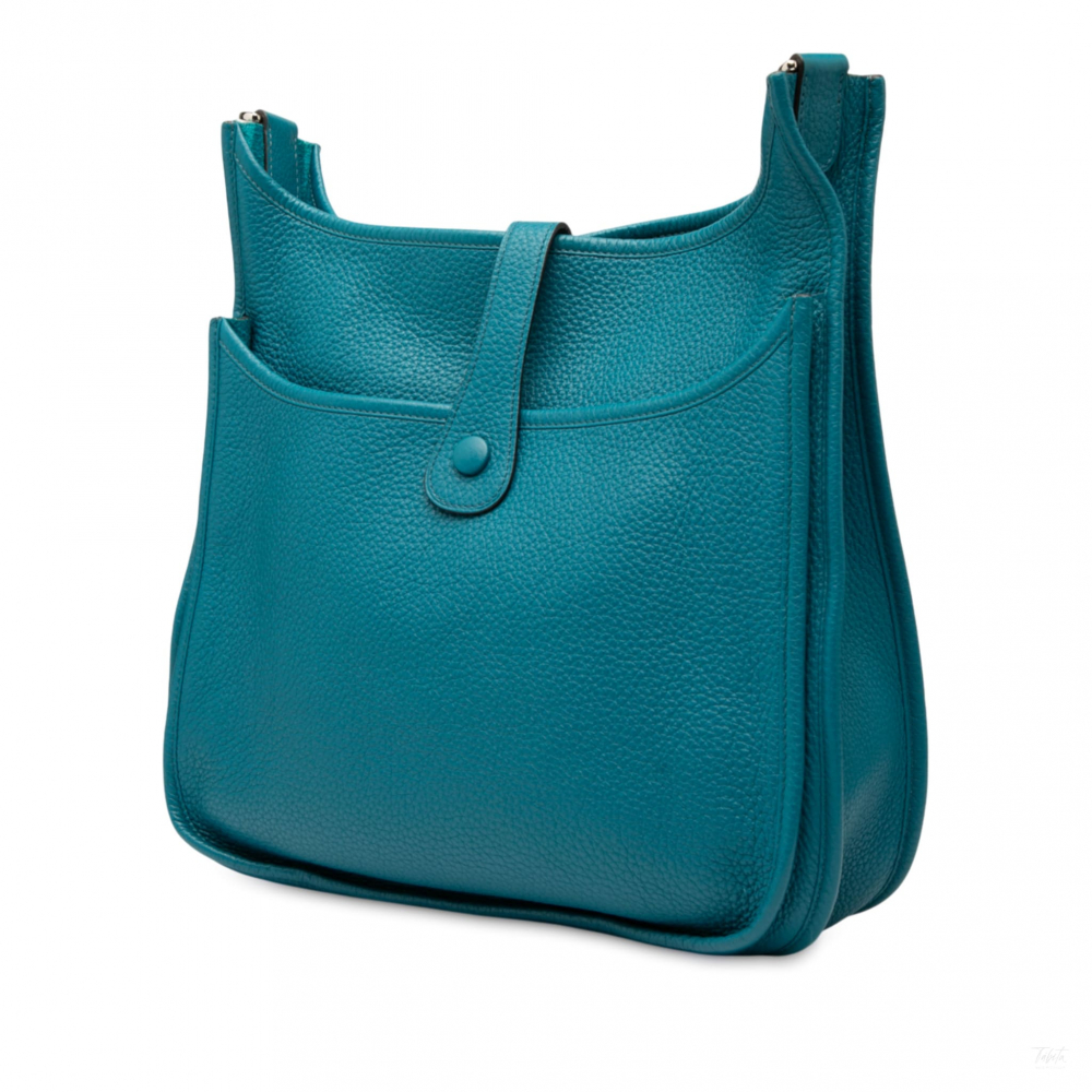 Hermès Evelyne 29 Taurillon Clemence Leather Hobo Crossbody Blue