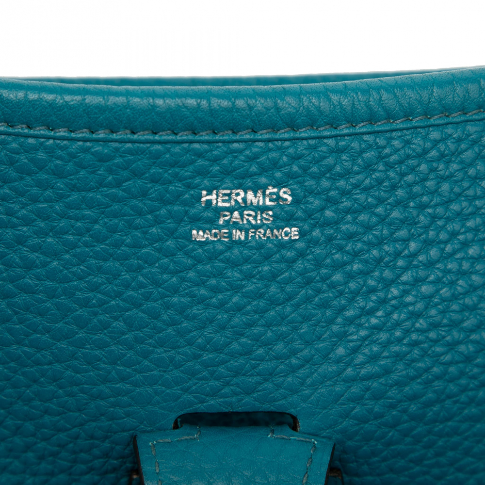 Hermès Evelyne 29 Taurillon Clemence Leather Hobo Crossbody Blue