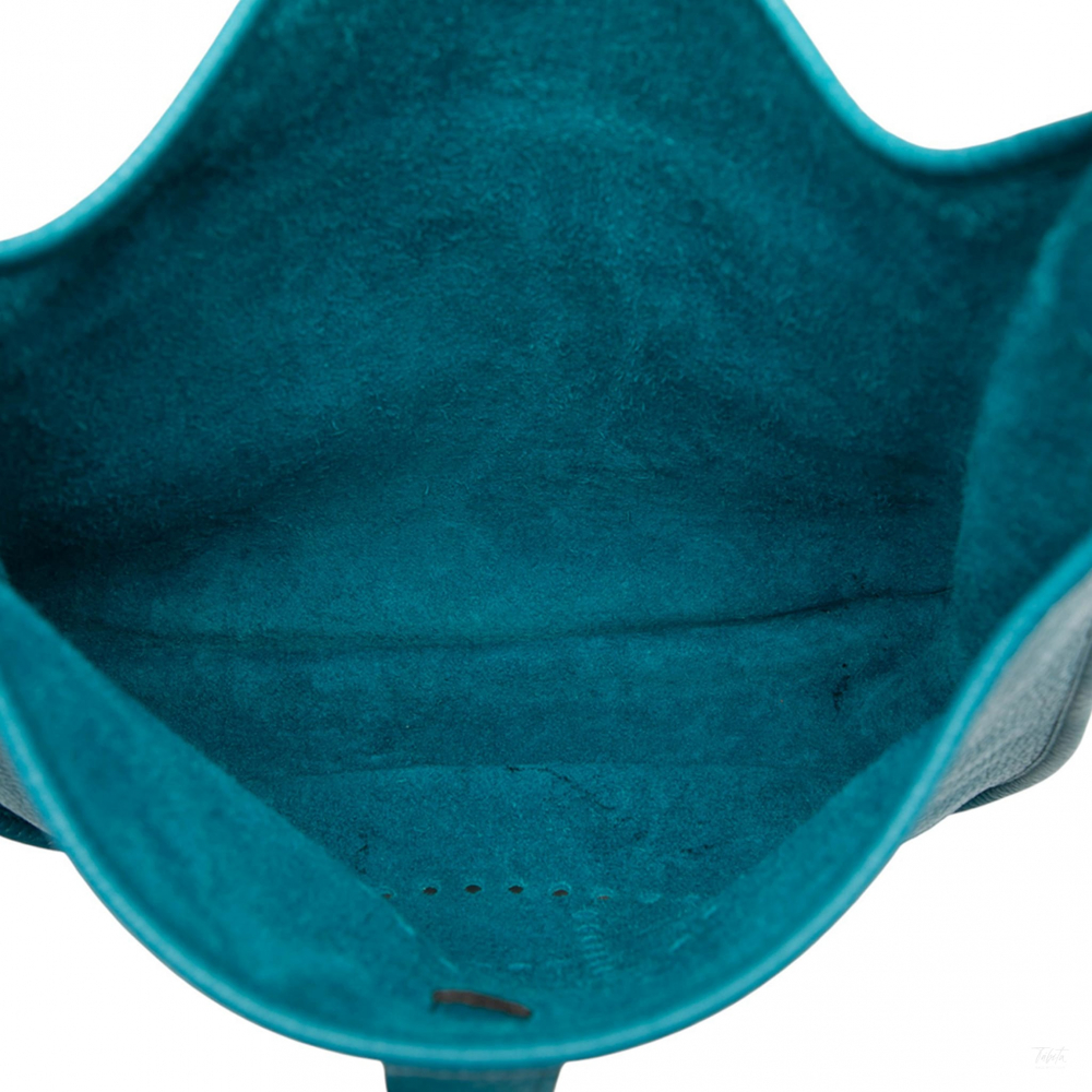 Hermès Evelyne 29 Taurillon Clemence Leather Hobo Crossbody Blue