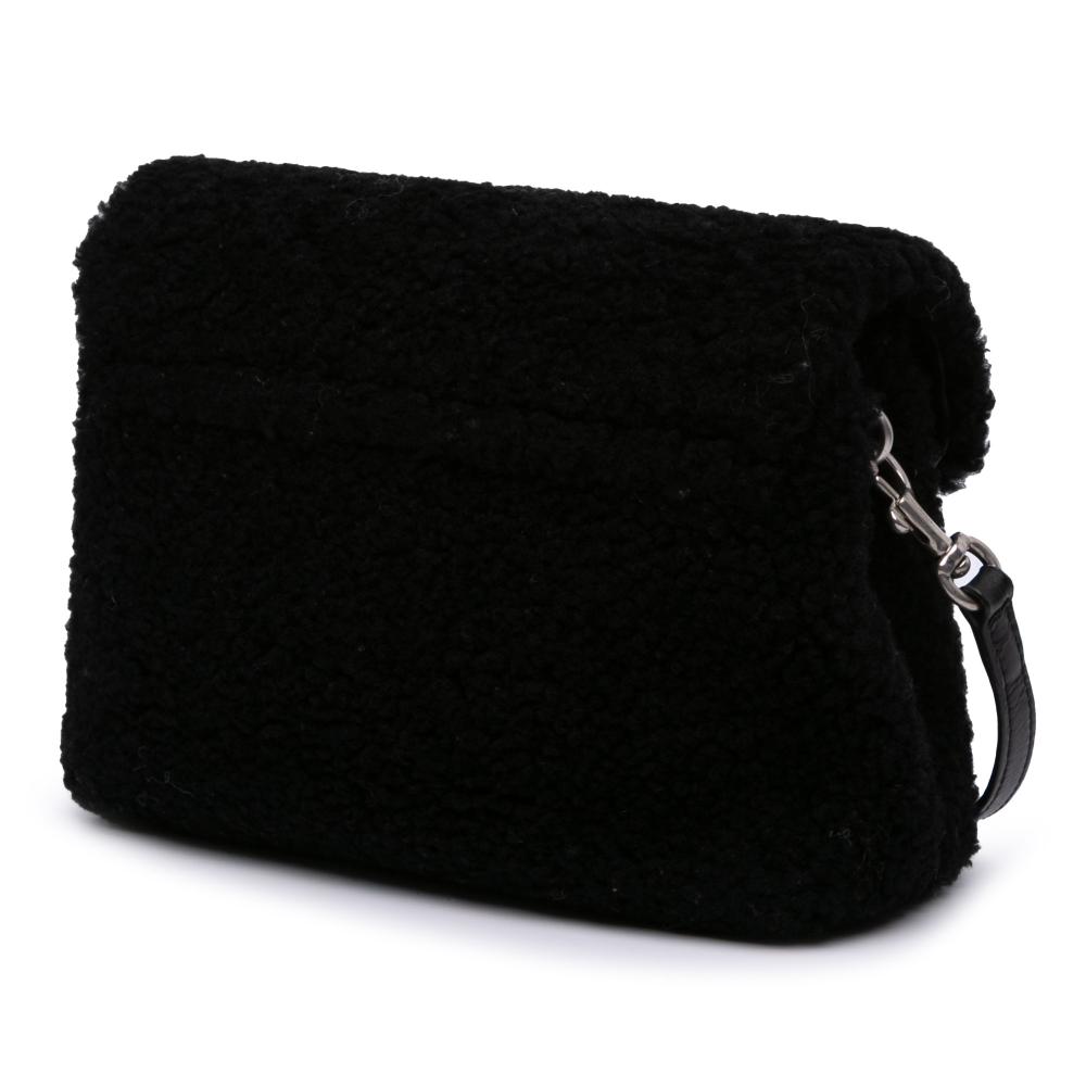 Saint Laurent B Saint Laurent Black Fur Natural Material Toy Shearling Loulou Crossbody Italy