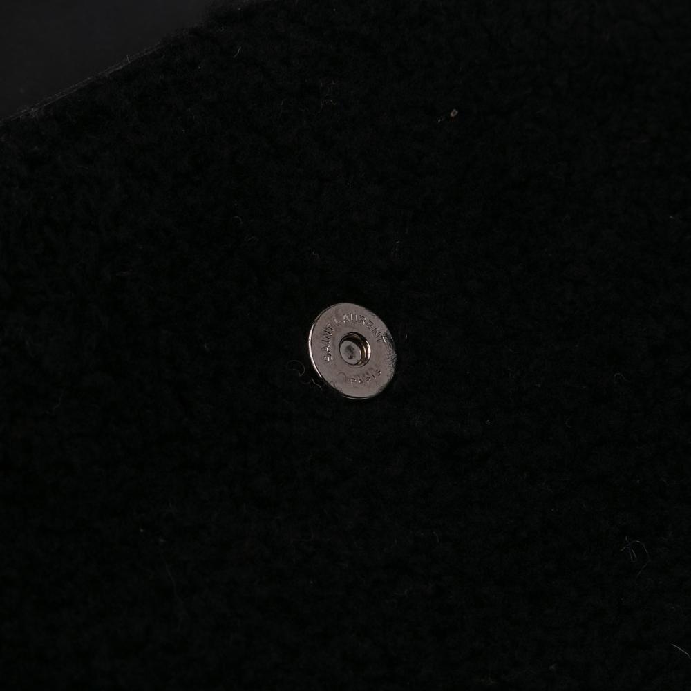 Saint Laurent B Saint Laurent Black Fur Natural Material Toy Shearling Loulou Crossbody Italy