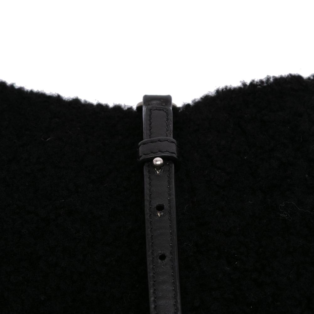 Saint Laurent B Saint Laurent Black Fur Natural Material Toy Shearling Loulou Crossbody Italy