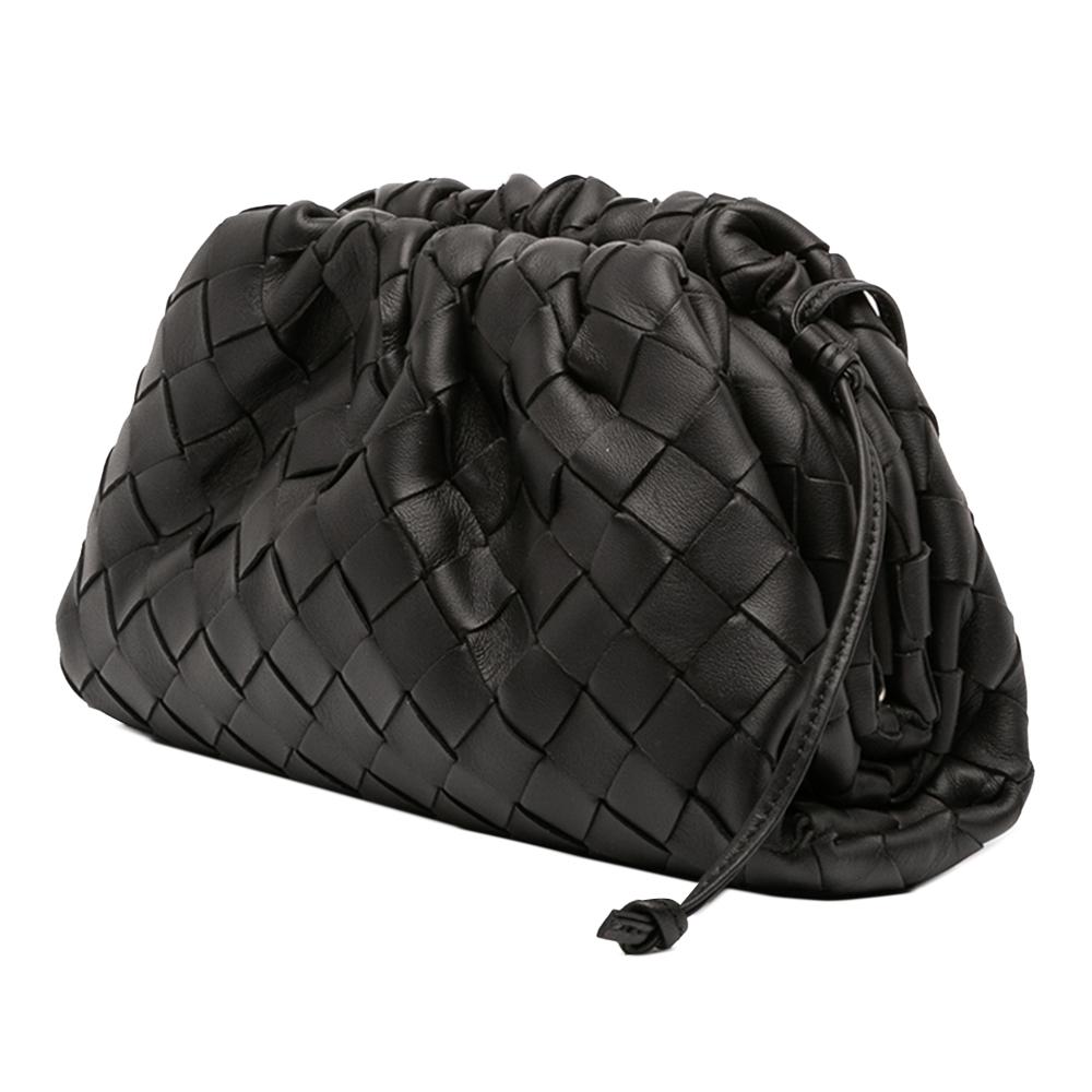 Bottega Veneta B Bottega Veneta Black Nappa Leather Leather Nappa Intrecciato The Mini Pouch Crossbody Italy