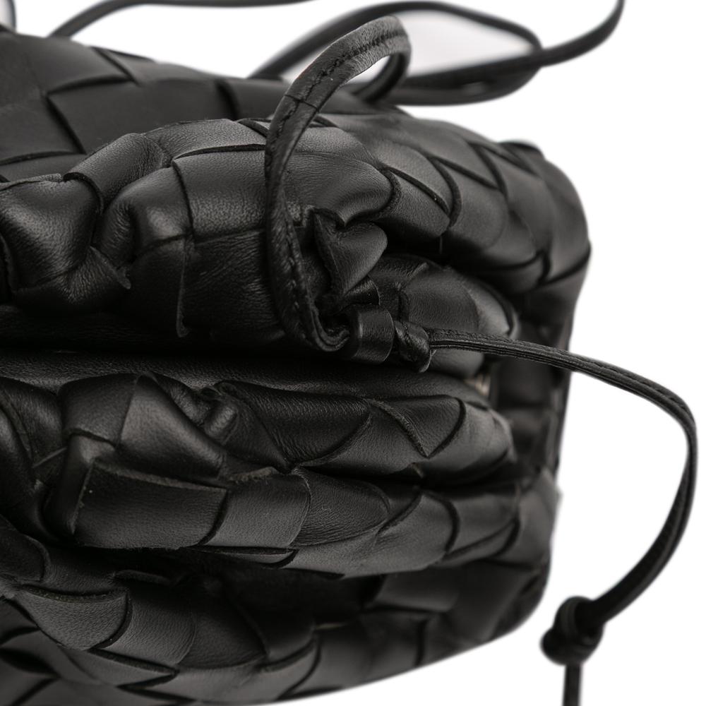 Bottega Veneta B Bottega Veneta Black Nappa Leather Leather Nappa Intrecciato The Mini Pouch Crossbody Italy