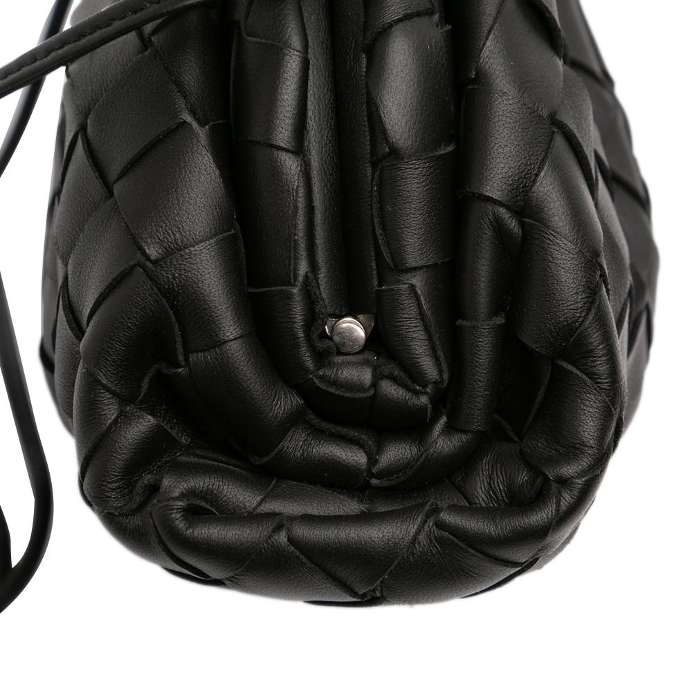 Bottega Veneta B Bottega Veneta Black Nappa Leather Leather Nappa Intrecciato The Mini Pouch Crossbody Italy