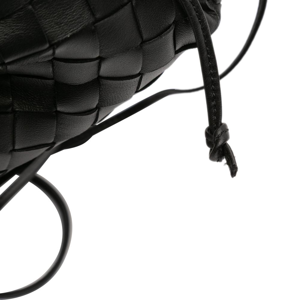 Bottega Veneta B Bottega Veneta Black Nappa Leather Leather Nappa Intrecciato The Mini Pouch Crossbody Italy
