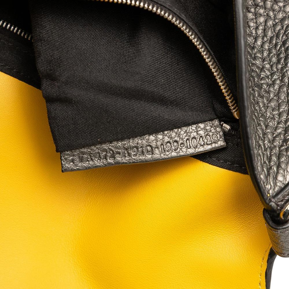 Fendi B Fendi Gray Calf Leather Selleria Convertible Baguette Satchel Italy