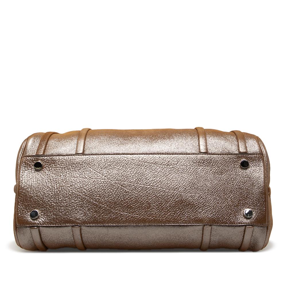 Celine B Celine Brown Calf Leather Shimmer Front Flap Shoulder Bag Italy