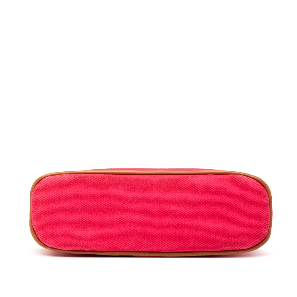 Hermès AB Hermès Pink Dark Pink Cotton Fabric Toile Bolide Trousse De Voyage Pouch PM France