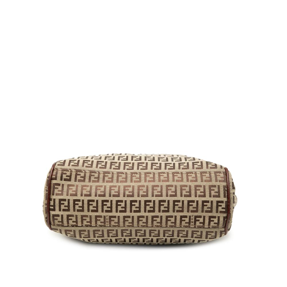 Fendi B Fendi Brown Canvas Fabric Zucchino Tote Italy