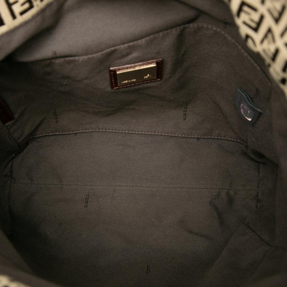 Fendi B Fendi Brown Canvas Fabric Zucchino Tote Italy