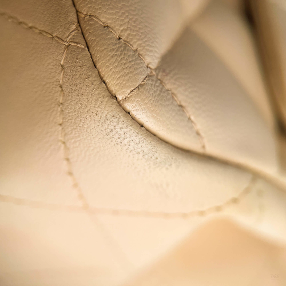 Chanel Classic Double Flap Jumbo Lambskin Leather Matelassè Handbag Beige