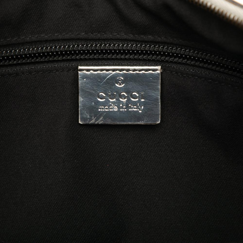 Gucci B Gucci Silver Coated Canvas Fabric GG Imprime Web Crossbody Italy