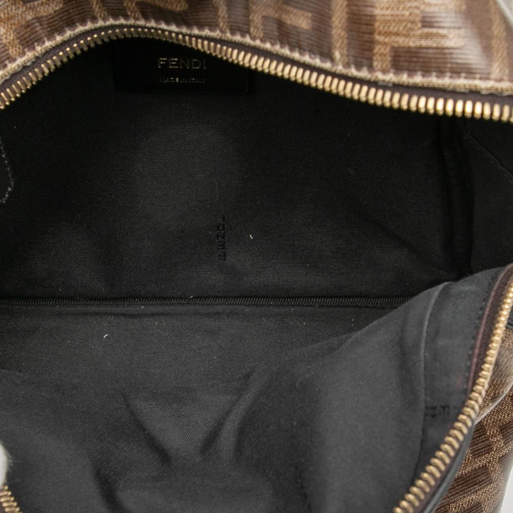Fendi B Fendi Brown Coated Canvas Fabric Zucca FF 1974 Backpack Italy