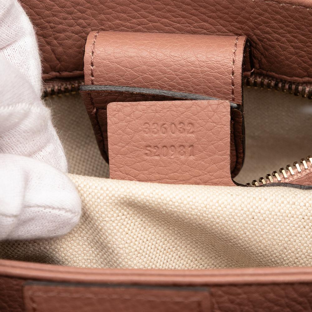 Gucci AB Gucci Pink Calf Leather Small skin Bamboo Shopper Satchel Italy