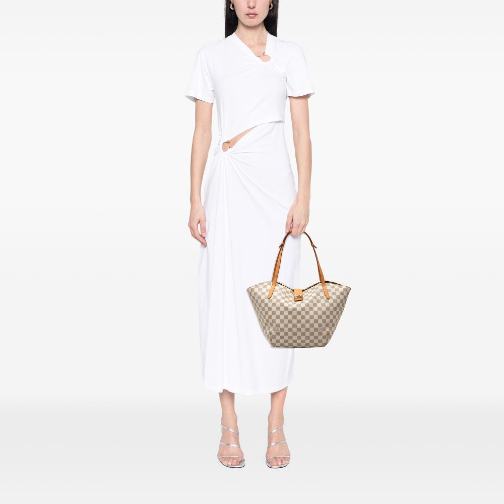 Louis Vuitton B Louis Vuitton White Damier Canvas Fabric Damier Azur Salina PM France