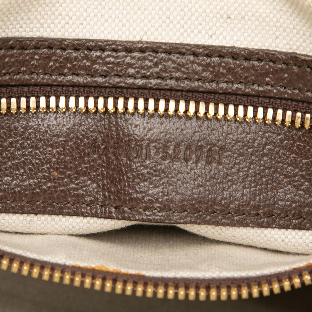 Gucci AB Gucci Brown Beige Canvas Fabric Jumbo GG Web Crossbody Italy