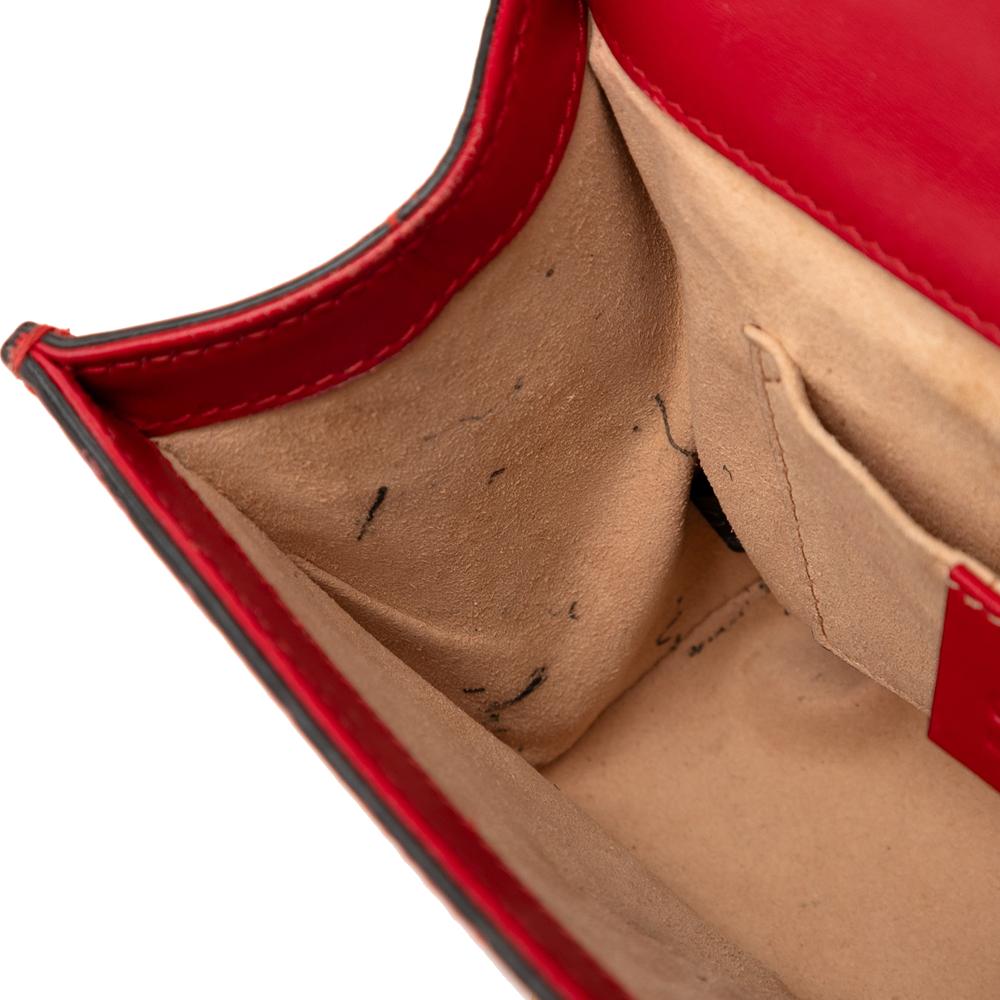 Gucci B Gucci Red Calf Leather Small Guccissima Padlock Crossbody Italy