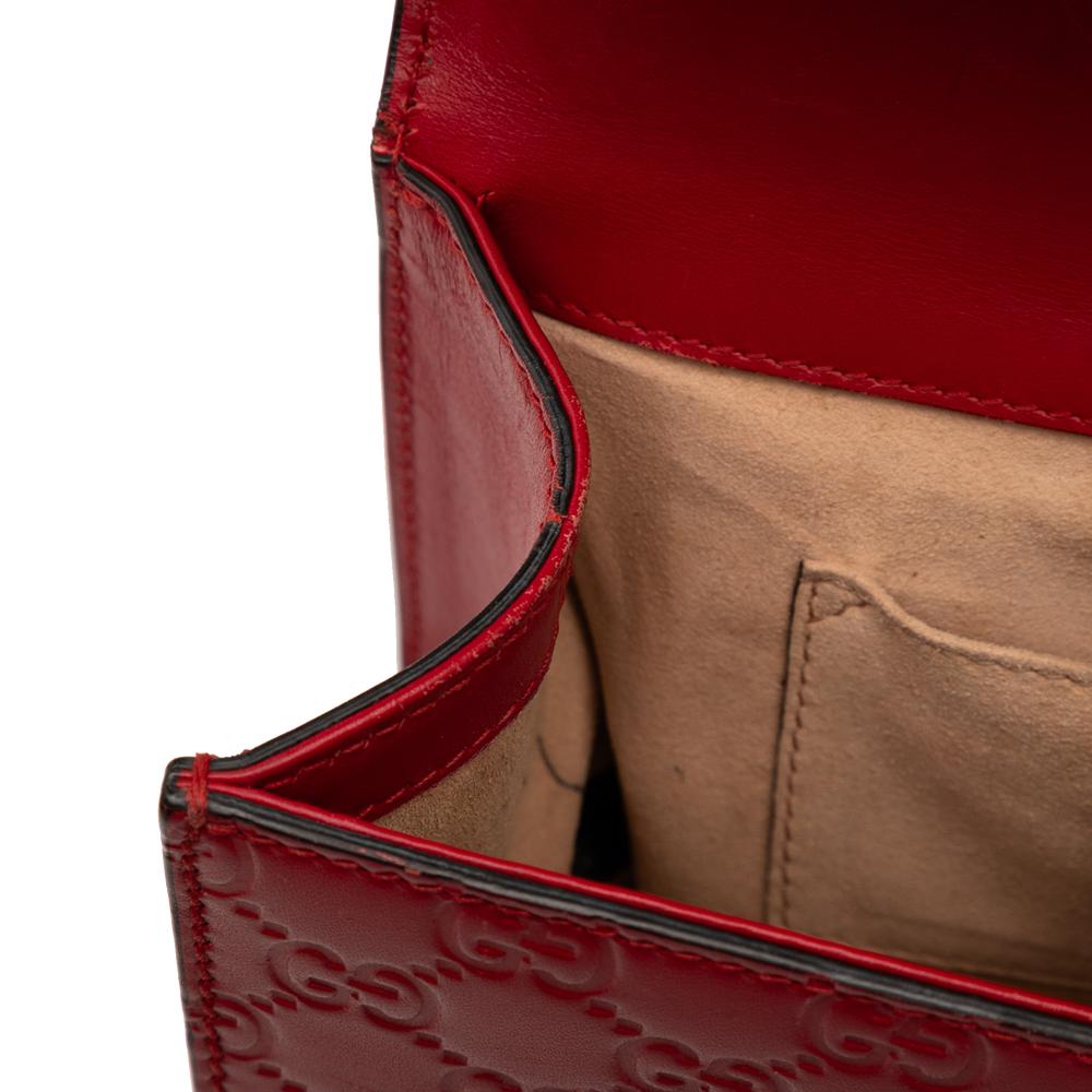 Gucci B Gucci Red Calf Leather Small Guccissima Padlock Crossbody Italy