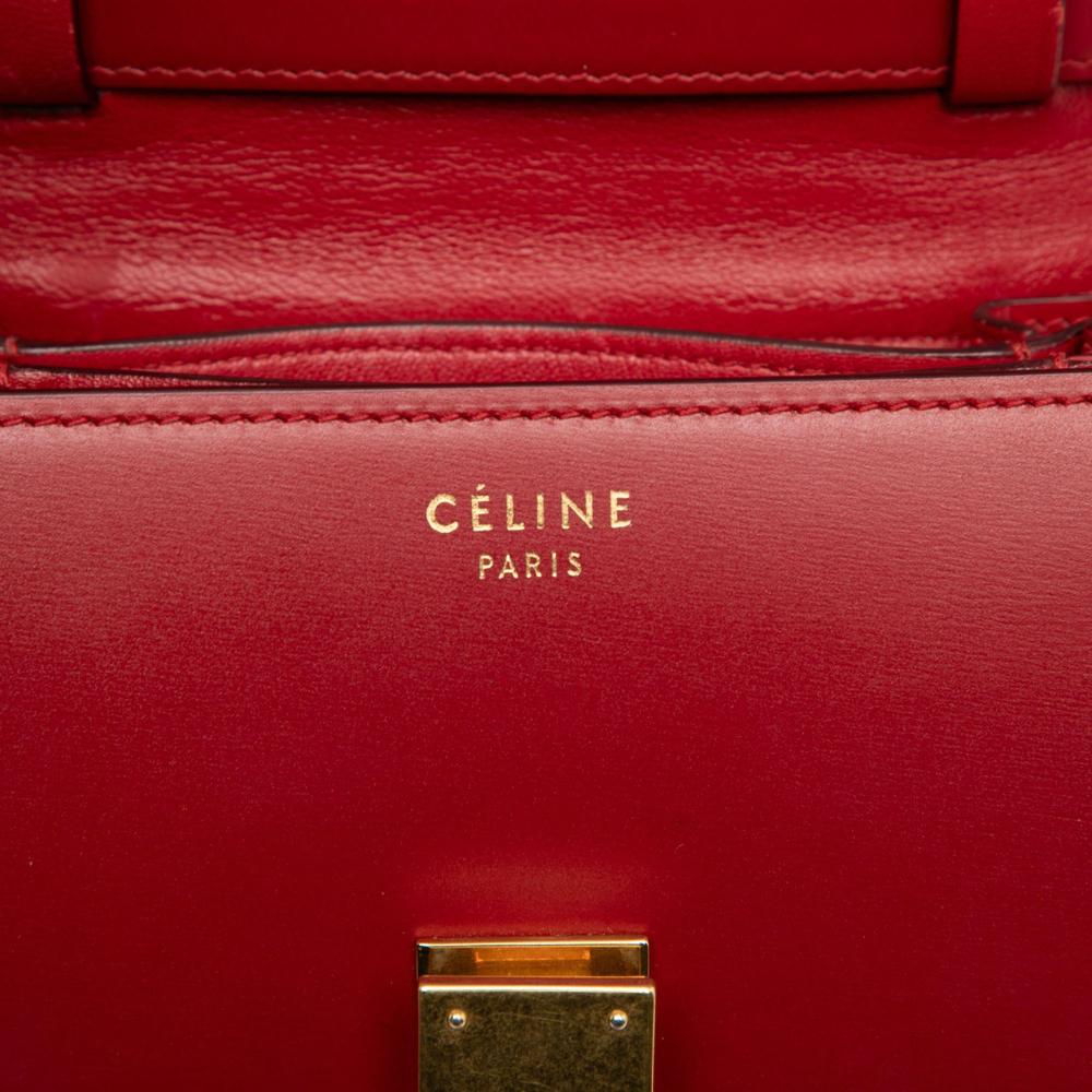Celine B Celine Red Calf Leather Small skin Classic Box Italy