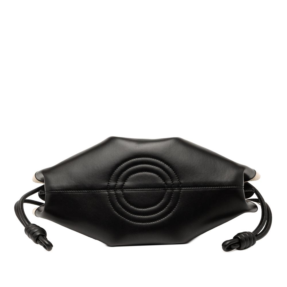 Loewe AB LOEWE Brown Beige Calf Leather Small Shiny skin and Canvas Paseo Satchel Spain