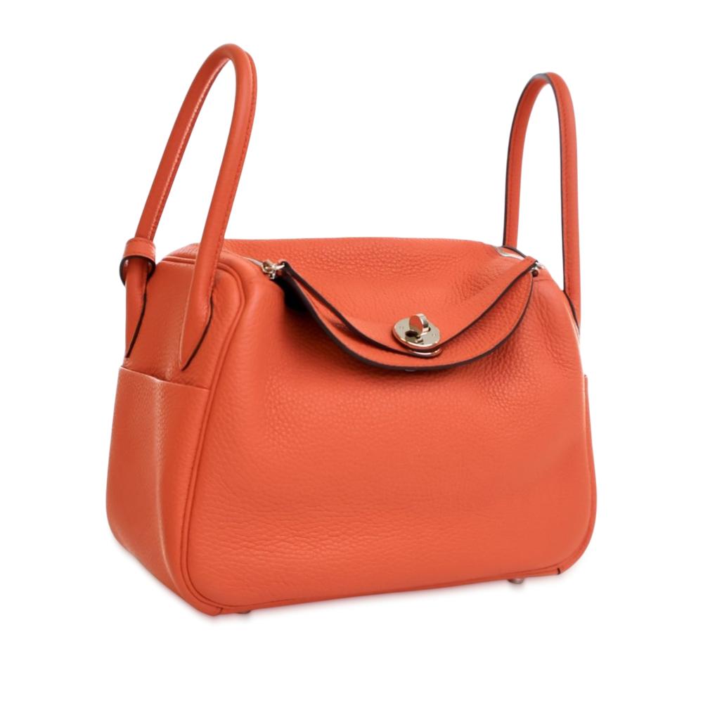 Hermès AB Hermès Orange Dark Orange Calf Leather Clemence Lindy 26 France
