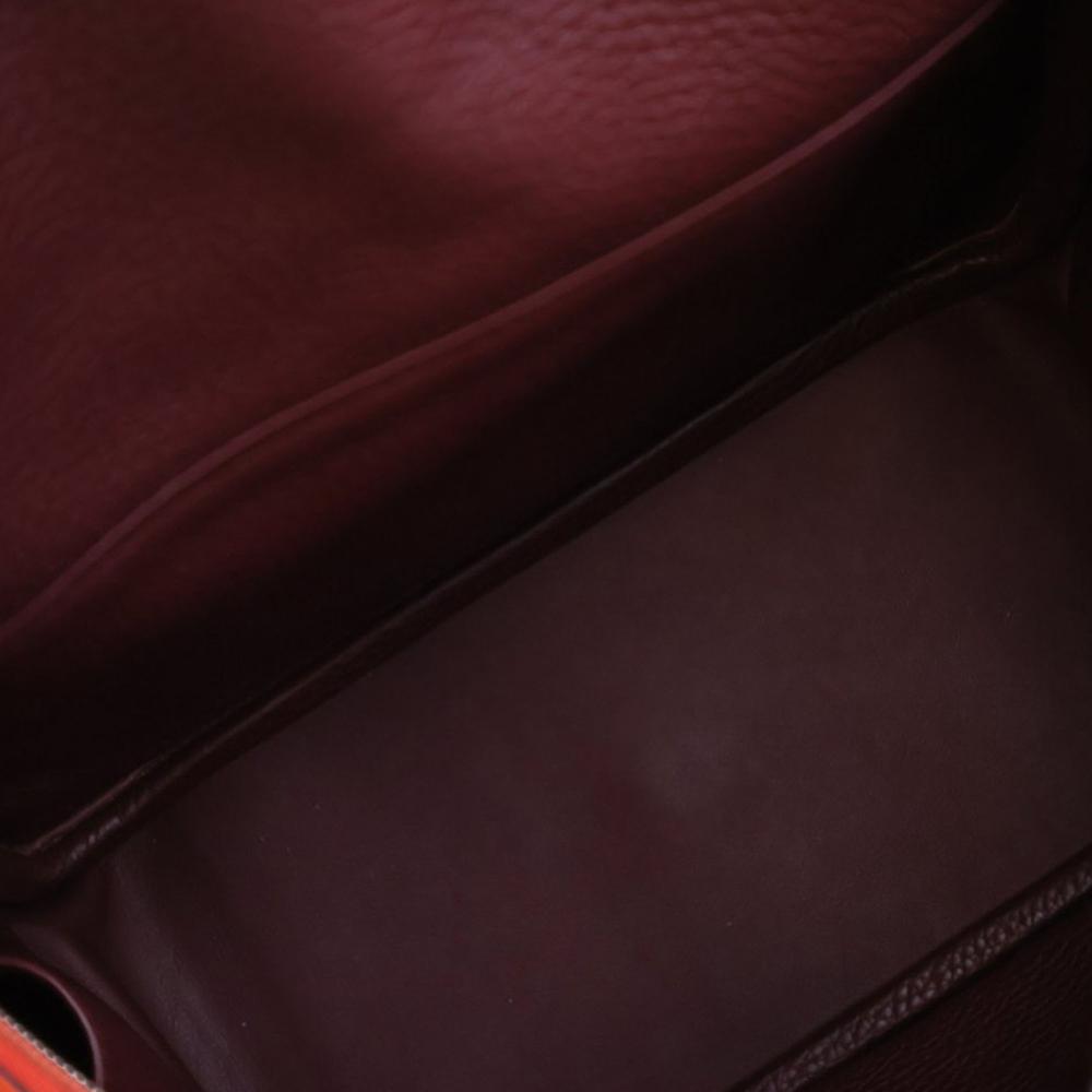Hermès AB Hermès Orange Dark Orange Calf Leather Clemence Lindy 26 France