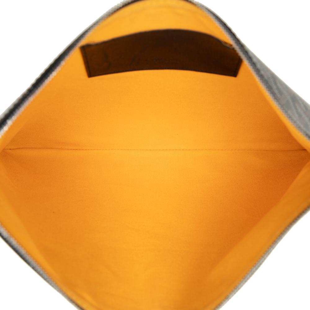 Goyard AB Goyard Black Coated Canvas Fabric Goyardine Senat MM France