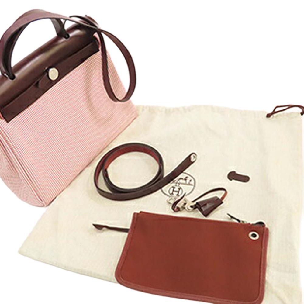 Hermès AB Hermès Red Canvas Fabric Toile Criss Viking Vache Hunter Herbag Zip 31 France